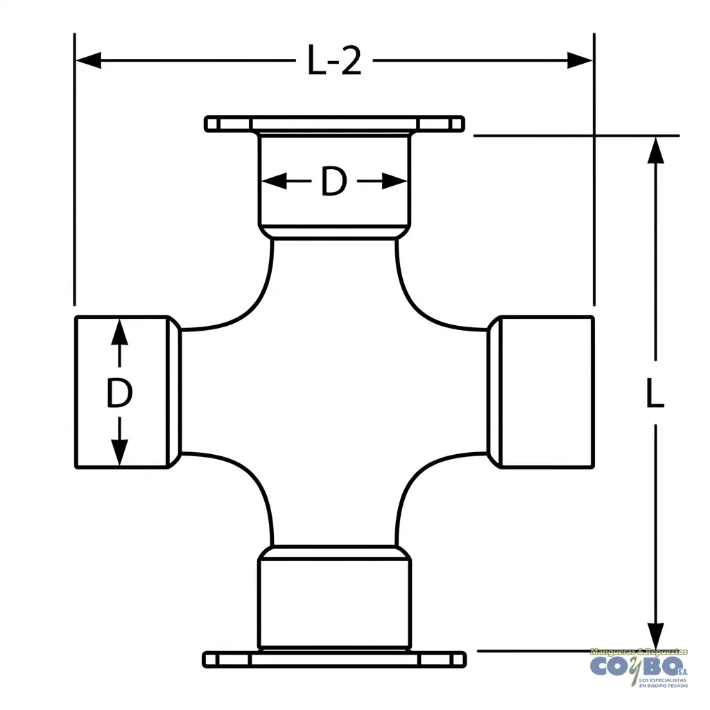 UNION BARRA D=1-15/16 L=7 L2= 7-3/32 USA - Imagen 1